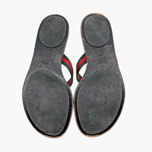 Gucci Interlocking GG Thong Sandal EU 37 US 7 Black Leather Flat Flip Flop Slide - Picture 11 of 12